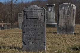 Headstones in Hillside Cemetery in West Farmington Trumbull County