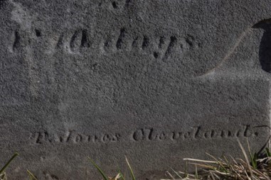 Inscription in Headstone at hillside Cemetery in West Farmington Northeast Ohio