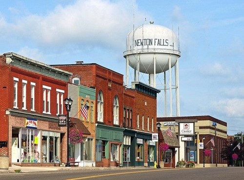 Downtown Newton Falls in Northeast Ohio